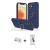 MARSİLYAN™- iPhone 12 Kılıf Odak Form Prime - Şeffaf Pasifik Cam Ekran Koruyucu + Rainbow Kamera Lens Koruma Cam - MR