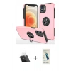 MARSİLYAN™- iPhone 12 Kılıf Odak Form Prime - Şeffaf Pasifik Cam Ekran Koruyucu + Şeffaf Kamera Lens Koruma Cam