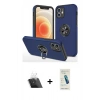 MARSİLYAN™- iPhone 12 Kılıf Odak Form Prime - Şeffaf Pasifik Cam Ekran Koruyucu + Şeffaf Kamera Lens Koruma Cam