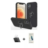 MARSİLYAN™- iPhone 12 Kılıf Odak Form Prime - Şeffaf Pasifik Cam Ekran Koruyucu + Şeffaf Kamera Lens Koruma Cam