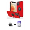 MARSİLYAN™- iPhone 12 Kılıf Odak Form Prime - Siyah Bilvis 5in1 3D Magic Cam Ekran Koruyucu + Kamera Lens Koruma Cam - SF