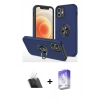 MARSİLYAN™- iPhone 12 Kılıf Odak Form Prime - Siyah Bilvis 5in1 3D Magic Cam Ekran Koruyucu + Kamera Lens Koruma Cam - SF