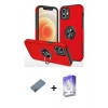 MARSİLYAN™- iPhone 12 Kılıf Odak Form Prime - Siyah Bilvis 5in1 3D Magic Cam Ekran Koruyucu + Metal Kamera Lens Koruma Cam - AKYL