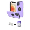 MARSİLYAN™- iPhone 12 Kılıf Odak Form Prime - Siyah Bilvis 5in1 3D Magic Cam Ekran Koruyucu + Rainbow Kamera Lens Koruma Cam - MR