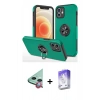MARSİLYAN™- iPhone 12 Kılıf Odak Form Prime - Siyah Bilvis 5in1 3D Magic Cam Ekran Koruyucu + Raze Metal Kamera Lens - KI