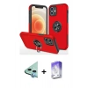 MARSİLYAN™- iPhone 12 Kılıf Odak Form Prime - Siyah Bilvis 5in1 3D Magic Cam Ekran Koruyucu + Raze Metal Kamera Lens - MI
