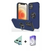 MARSİLYAN™- iPhone 12 Kılıf Odak Form Prime - Siyah Bilvis 5in1 3D Magic Cam Ekran Koruyucu + Raze Metal Kamera Lens - MI