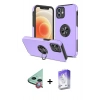 MARSİLYAN™- iPhone 12 Kılıf Odak Form Prime - Siyah Bilvis 5in1 3D Magic Cam Ekran Koruyucu + Raze Metal Kamera Lens - KI
