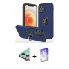 MARSİLYAN™- iPhone 12 Kılıf Odak Form Prime - Siyah Bilvis 5in1 3D Magic Cam Ekran Koruyucu + Raze Metal Kamera Lens - KI