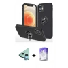MARSİLYAN™- iPhone 12 Kılıf Odak Form Prime - Siyah Bilvis 5in1 3D Magic Cam Ekran Koruyucu + Raze Metal Kamera Lens - MI