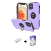 MARSİLYAN™- iPhone 12 Kılıf Odak Form Prime - Siyah Bilvis 5in1 3D Magic Cam Ekran Koruyucu + Renkli Kamera Lens Koruma Cam - PE