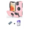 MARSİLYAN™- iPhone 12 Kılıf Odak Form Prime - Siyah Bilvis 5in1 3D Magic Cam Ekran Koruyucu + Shine Kamera Lens Koruma Cam - GD