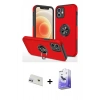 MARSİLYAN™- iPhone 12 Kılıf Odak Form Prime - Siyah Bilvis 5in1 5D Magic Hayalet Cam Ekran Koruyucu + Rainbow Kamera Lens Koruma Cam - MR