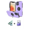 MARSİLYAN™- iPhone 12 Kılıf Odak Form Prime - Siyah Bilvis 5in1 5D Magic Hayalet Cam Ekran Koruyucu + Raze Metal Kamera Lens - MI