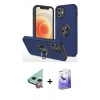 MARSİLYAN™- iPhone 12 Kılıf Odak Form Prime - Siyah Bilvis 5in1 5D Magic Hayalet Cam Ekran Koruyucu + Raze Metal Kamera Lens - KI