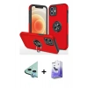 MARSİLYAN™- iPhone 12 Kılıf Odak Form Prime - Siyah Bilvis 5in1 5D Magic Hayalet Cam Ekran Koruyucu + Raze Metal Kamera Lens - MI