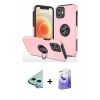 MARSİLYAN™- iPhone 12 Kılıf Odak Form Prime - Siyah Bilvis 5in1 5D Magic Hayalet Cam Ekran Koruyucu + Raze Metal Kamera Lens - MI