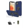 MARSİLYAN™- iPhone 12 Kılıf Odak Form Prime - Siyah Joko Magic 5D Hayalet Cam + Kamera Lens Koruma Cam - SF