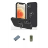 MARSİLYAN™- iPhone 12 Kılıf Odak Form Prime - Siyah Joko Magic 5D Hayalet Cam + Metal Kamera Lens Koruma Cam - AKYL