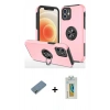 MARSİLYAN™- iPhone 12 Kılıf Odak Form Prime - Siyah Polymer Nano Ekran Koruyucu + Metal Kamera Lens Koruma Cam - AKYL