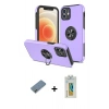 MARSİLYAN™- iPhone 12 Kılıf Odak Form Prime - Siyah Polymer Nano Ekran Koruyucu + Metal Kamera Lens Koruma Cam - GD