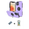 MARSİLYAN™- iPhone 12 Kılıf Odak Form Prime - Siyah Polymer Nano Ekran Koruyucu + Shine Kamera Lens Koruma Cam - MI
