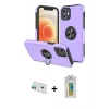 MARSİLYAN™- iPhone 12 Kılıf Odak Form Prime - Siyah Polymer Nano Ekran Koruyucu + Rainbow Kamera Lens Koruma Cam - YL