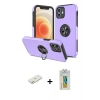 MARSİLYAN™- iPhone 12 Kılıf Odak Form Prime - Siyah Polymer Nano Ekran Koruyucu + Renkli Kamera Lens Koruma Cam - TU