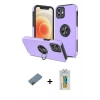 MARSİLYAN™- iPhone 12 Kılıf Odak Form Prime - Siyah Polymer Nano Ekran Koruyucu + Shine Kamera Lens Koruma Cam - GD