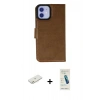 MARSİLYAN™- iPhone 12 Kılıf Siluet Işık Serisi - Şeffaf Pasifik Cam Ekran Koruyucu + Turuncu Renkli Kamera Lens Koruma Cam