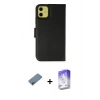MARSİLYAN™- iPhone 12 Kılıf Siluet Işık Serisi - Siyah Bilvis 5in1 3D Magic Cam Ekran Koruyucu + Shine Kamera Lens Koruma Cam - GD