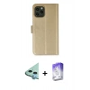 MARSİLYAN™- iPhone 12 Kılıf Siluet Işık Serisi - Siyah Bilvis 5in1 3D Magic Cam Ekran Koruyucu + Raze Metal Kamera Lens - MI