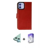 MARSİLYAN™- iPhone 12 Kılıf Siluet Işık Serisi - Siyah Bilvis 5in1 3D Magic Cam Ekran Koruyucu + Raze Metal Kamera Lens - MI