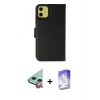 MARSİLYAN™- iPhone 12 Kılıf Siluet Işık Serisi - Siyah Bilvis 5in1 3D Magic Cam Ekran Koruyucu + Raze Metal Kamera Lens - KI