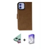 MARSİLYAN™- iPhone 12 Kılıf Siluet Işık Serisi - Siyah Bilvis 5in1 3D Magic Cam Ekran Koruyucu + Raze Metal Kamera Lens - KI