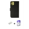 MARSİLYAN™- iPhone 12 Kılıf Siluet Işık Serisi - Siyah Bilvis 5in1 3D Magic Cam Ekran Koruyucu + Renkli Kamera Lens Koruma Cam - PE