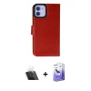 MARSİLYAN™- iPhone 12 Kılıf Siluet Işık Serisi - Siyah Bilvis 5in1 5D Magic Hayalet Cam Ekran Koruyucu + Kamera Lens Koruma Cam - SF