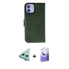 MARSİLYAN™- iPhone 12 Kılıf Siluet Işık Serisi - Siyah Bilvis 5in1 5D Magic Hayalet Cam Ekran Koruyucu + Raze Metal Kamera Lens - MI