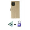 MARSİLYAN™- iPhone 12 Kılıf Siluet Işık Serisi - Siyah Bilvis 5in1 5D Magic Hayalet Cam Ekran Koruyucu + Raze Metal Kamera Lens - MI