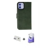 MARSİLYAN™- iPhone 12 Kılıf Siluet Işık Serisi - Siyah Bilvis 5in1 5D Magic Hayalet Cam Ekran Koruyucu + Rainbow Kamera Lens Koruma Cam - MR
