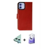 MARSİLYAN™- iPhone 12 Kılıf Siluet Işık Serisi - Siyah Bilvis 5in1 5D Magic Hayalet Cam Ekran Koruyucu + Raze Metal Kamera Lens - MI