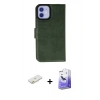 MARSİLYAN™- iPhone 12 Kılıf Siluet Işık Serisi - Siyah Bilvis 5in1 5D Magic Hayalet Cam Ekran Koruyucu + Renkli Kamera Lens Koruma Cam - TU