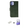 MARSİLYAN™- iPhone 12 Kılıf Siluet Işık Serisi - Siyah Bilvis 5in1 5D Magic Hayalet Cam Ekran Koruyucu + Renkli Kamera Lens Koruma Cam - SI
