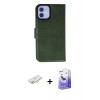 MARSİLYAN™- iPhone 12 Kılıf Siluet Işık Serisi - Siyah Bilvis 5in1 5D Magic Hayalet Cam Ekran Koruyucu + Renkli Kamera Lens Koruma Cam - YL