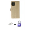 MARSİLYAN™- iPhone 12 Kılıf Siluet Işık Serisi - Siyah Bilvis 5in1 5D Magic Hayalet Cam Ekran Koruyucu + Renkli Kamera Lens Koruma Cam - YL