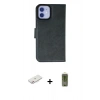 MARSİLYAN™- iPhone 12 Kılıf Siluet Işık Serisi - Siyah Joko Magic 5D Hayalet Cam + Renkli Kamera Lens Koruma Cam - PE