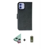 MARSİLYAN™- iPhone 12 Kılıf Siluet Işık Serisi - Siyah Joko Magic 5D Hayalet Cam + Raze Metal Kamera Lens - KI