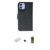 MARSİLYAN™- iPhone 12 Kılıf Siluet Işık Serisi - Siyah Joko Magic 5D Hayalet Cam + Renkli Kamera Lens Koruma Cam - TU