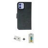 MARSİLYAN™- iPhone 12 Kılıf Siluet Işık Serisi - Siyah Polymer Nano Ekran Koruyucu + Rainbow Kamera Lens Koruma Cam - MR