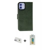 MARSİLYAN™- iPhone 12 Kılıf Siluet Işık Serisi - Siyah Polymer Nano Ekran Koruyucu + Rainbow Kamera Lens Koruma Cam - MR